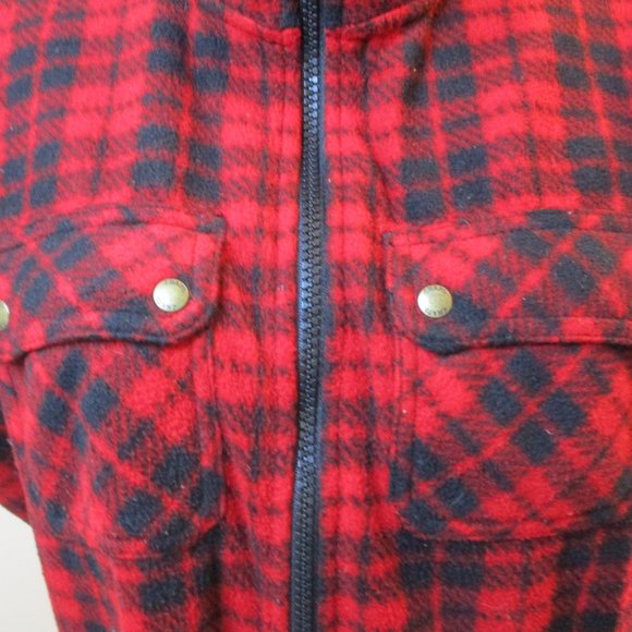 Chaps Women's Flannel Sleeveless Vest, Full Zip, Red and Black Plaid, Size L - Picture 6 of 12